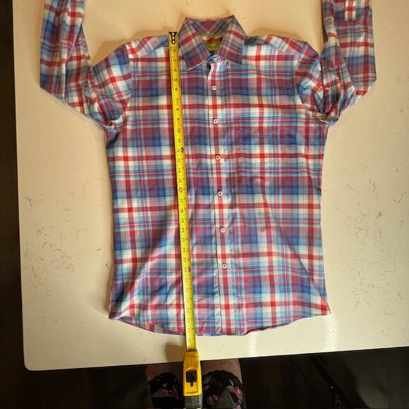 Non-Iron Classy Plaid Button Down Stretch Sz Medium - Picture 8 of 11